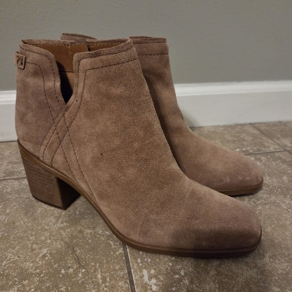 Zodiac Womens Tan Western Boho Ankle Chunky Heel Leather Suede Boot. Size 11 - Picture 1 of 10